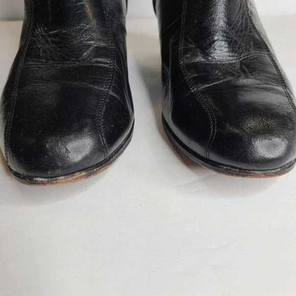 VTG Florsheim Black Leather Duke Boots Round Toe Men's 8.5 E Extra Wide Width - Picture 3 of 11